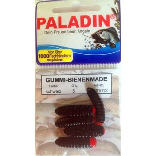Gummi-Bienenmaden von Paladin in verschiedenen Farben. Topp Forellenkder! NEU Schwarz