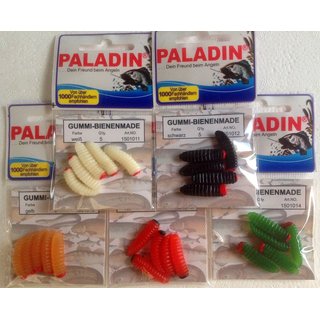 Gummi-Bienenmaden von Paladin in verschiedenen Farben. Topp Forellenkder! NEU Set je Farbe 1x
